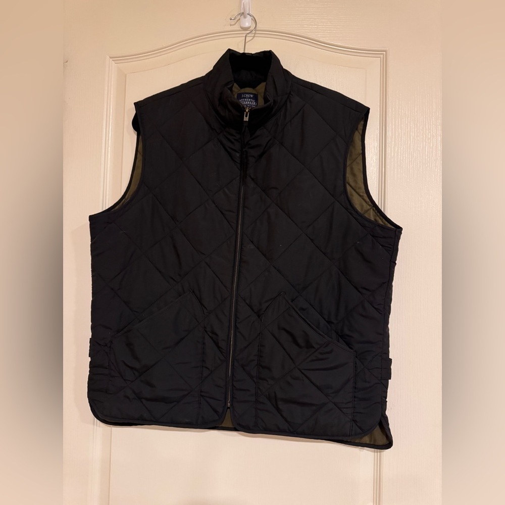 J. Crew black and brown quilted vest​​​